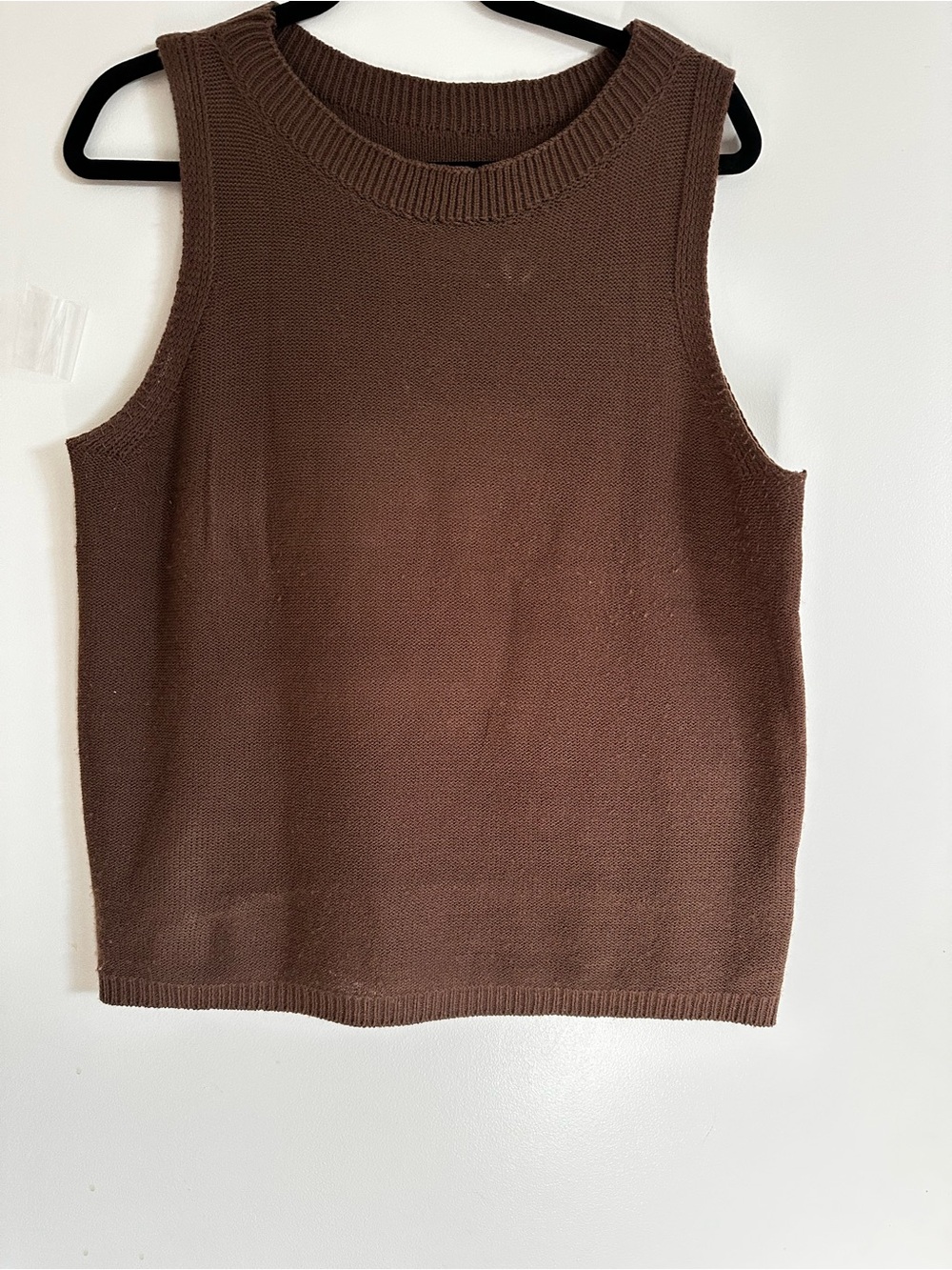 SHEIN Brown Ribbed Knit Tank